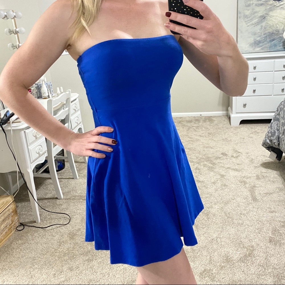 Express strapless mini skater dress